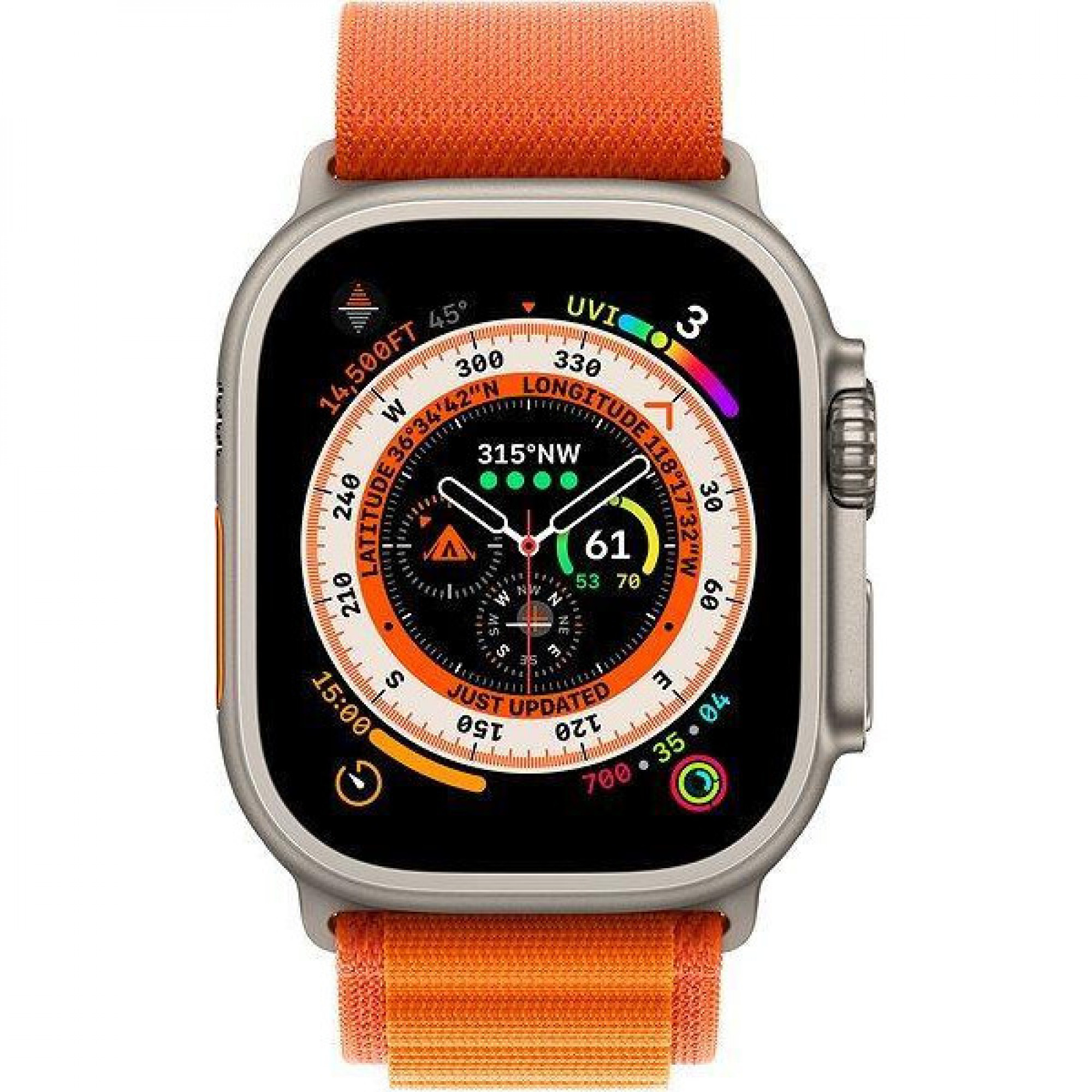 Apple Watch Ultra GPS + Cellular 49mm Titanium Case Orange Alpine Loop - Medium (MQEU3/MQFL3) б/у